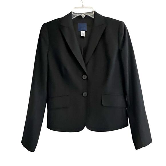 J Crew 100% Wool Solid Navy Blue Blazer Classic Retro Blue Label Size 4 Preppy - Picture 3 of 14